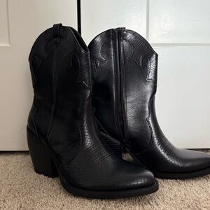 Black Western Ankle Boots